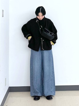 「GLOBAL WORK（グローバルワーク）のアイテム（ブルゾン）」を使った、アミさん（レディース・167cm）の秋コーディネート