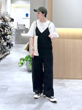 「GLOBAL WORK（グローバルワーク）のアイテム（キャップ）」を使った、アミさん（レディース・167cm）の夏コーディネート