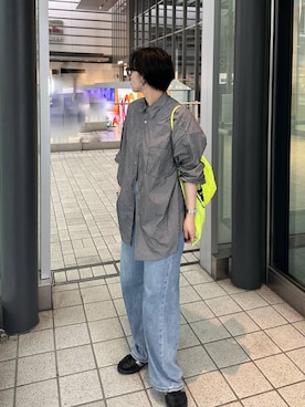 「GLOBAL WORK（グローバルワーク）のGOODデニムバレルCOOL/627009（デニムパンツ、ブルー系）」を使った、アミさん（レディース）の夏コーディネート