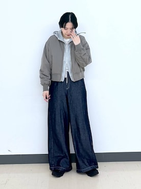 「GLOBAL WORK（グローバルワーク）のアイテム（ジャケット/アウター）」を使った、アミさん（レディース・167cm）の秋コーディネート