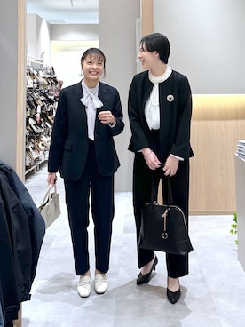 「GLOBAL WORK（グローバルワーク）のアイテム（ノーカラージャケット）」を使った、アミさん（レディース・167cm）の冬コーディネート