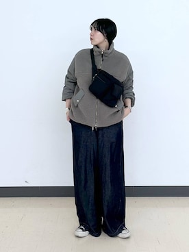 「GLOBAL WORK（グローバルワーク）のアイテム（ブルゾン）」を使った、アミさん（レディース・167cm）の秋コーディネート