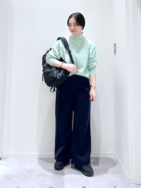 「GLOBAL WORK（グローバルワーク）のアイテム（ピアス（両耳用））」を使った、アミさん（レディース・167cm）の冬コーディネート