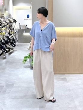「GLOBAL WORK（グローバルワーク）のアイテム（アクセサリー）」を使った、アミさん（レディース・167cm）の夏コーディネート