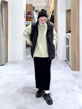 「GLOBAL WORK（グローバルワーク）のアイテム（ネックレス）」を使った、アミさん（レディース・167cm）の冬コーディネート