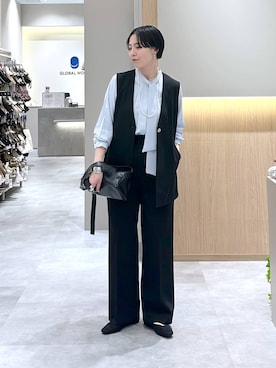 「GLOBAL WORK（グローバルワーク）のアイテム（アクセサリー）」を使った、アミさん（レディース・167cm）の冬コーディネート