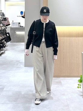 「GLOBAL WORK（グローバルワーク）のアイテム（帽子）」を使った、アミさん（レディース・167cm）の冬コーディネート