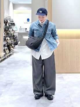 「GLOBAL WORK（グローバルワーク）のアイテム（キャップ）」を使った、アミさん（レディース・167cm）の春コーディネート