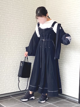 「ママファッション」｜「アイテム（ナイロンジャケット）」を使った、macha＊さん（レディース・159cm）の冬コーディネート