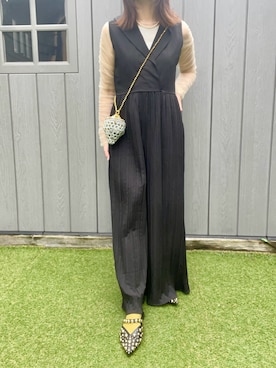 「チュール」｜「アイテム（オールインワン・サロペット）」を使った、komariさん（レディース・163cm）の夏コーディネート