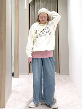 「GLOBAL WORK（グローバルワーク）のアイテム（帽子）」を使った、しまちゃん🍠さん（レディース・155cm）の秋コーディネート