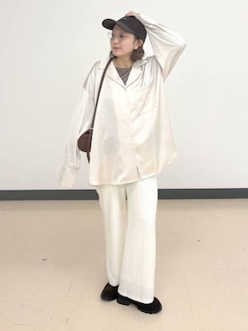 「GLOBAL WORK（グローバルワーク）のアイテム（帽子）」を使った、しまちゃん🍠さん（レディース・155cm）の秋コーディネート