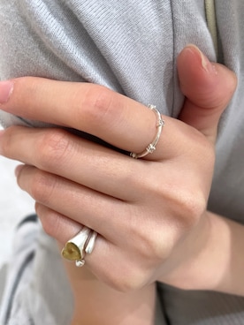 「TEN.（テン）のSILVER925 ルクスリング SV リング ギフト ペアリング（リング、シルバー系）」を使った、yoshimura marinさん（レディース・160cm）の夏コーディネート
