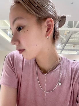 「TEN.（テン）のSILVER925 オクトピアス（ピアス（両耳用）、シルバー系）」を使った、yoshimura marinさん（レディース・160cm）の夏コーディネート