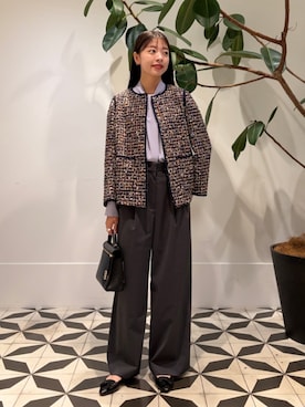 BALLSEYのノーカラージャケットを使った人気ファッション