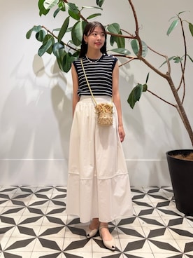 「MACPHEE（マカフィー）のアイテム」を使った、TOMORROWLANDshishidoさん（レディース・165cm）の夏コーディネート