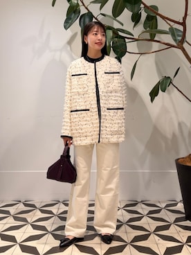 BALLSEYのノーカラージャケットを使った人気ファッション