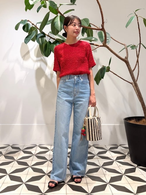 Ballsey（ボールジィ） ブラウス シャツ 半袖 ファンシーヤーン