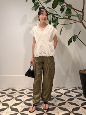 「MACPHEE（マカフィー）のアイテム」を使った、TOMORROWLANDshishidoさん（レディース・165cm）の夏コーディネート