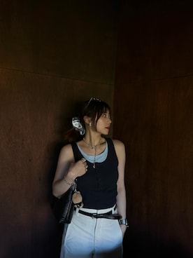 「Maison Margiela（メゾンマルジェラ）のアイテム（ショルダーバッグ）」を使った、jenniehuさん（レディース・155cm）の秋コーディネート