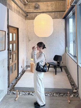 「Maison Margiela（メゾンマルジェラ）のアイテム（ショルダーバッグ）」を使った、jenniehuさん（レディース・155cm）の秋コーディネート