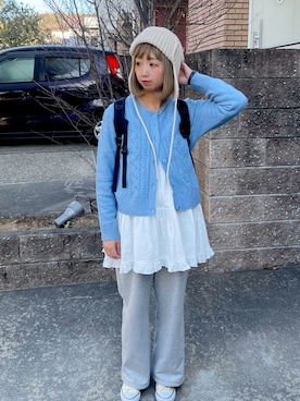 「アイテム（バックパック/リュック）」を使った、うらさん（レディース・160cm）の冬コーディネート