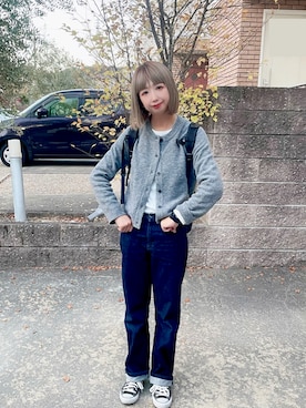 「アイテム（バックパック/リュック）」を使った、うらさん（レディース・160cm）の秋コーディネート