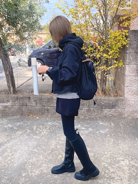 「アイテム（バックパック/リュック）」を使った、うらさん（レディース・160cm）の秋コーディネート