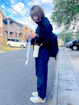 「アイテム（Tシャツ/カットソー）」を使った、うらさん（レディース・160cm・30代）の秋コーディネート