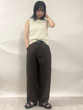 「アイテム（ニット/セーター）」を使った、さのさん（レディース・161cm）の夏コーディネート