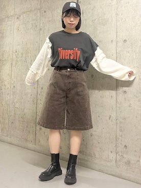 「kbf_ootd」｜「アイテム（キャップ）」を使った、さのさん（レディース・161cm）の冬コーディネート