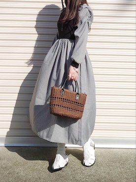 「AS KNOW AS plus（アズノゥアズプラス）のアイテム（ワンピース）」を使った、yume さん（レディース・160cm）の春コーディネート