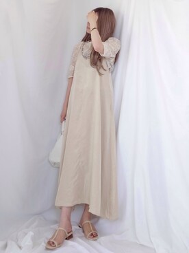 「アイテム（バングル/リストバンド）」を使った、yume さん（レディース・160cm）の夏コーディネート