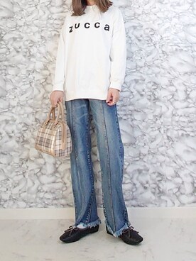 「チェック柄に恋してる」｜「アイテム（バレエシューズ）」を使った、yume さん（レディース・160cm）の秋コーディネート