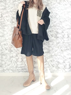 「florist」｜「アイテム（ポンチョ）」を使った、yume さん（レディース・160cm）の秋コーディネート