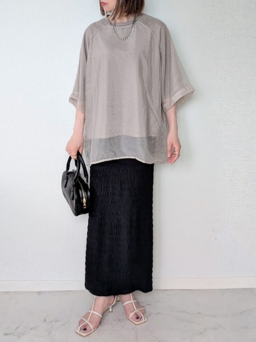 オーガンジー重ねラグラントップス（その他トップス）｜reca（レカ）の