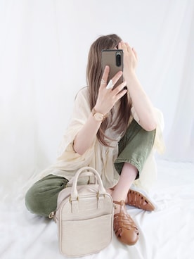 「kutir」｜「アイテム（アナログ腕時計）」を使った、yume さん（レディース・160cm）の夏コーディネート