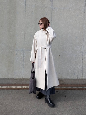 「アイテム（ステンカラーコート）」を使った、yume さん（レディース・160cm）の秋コーディネート
