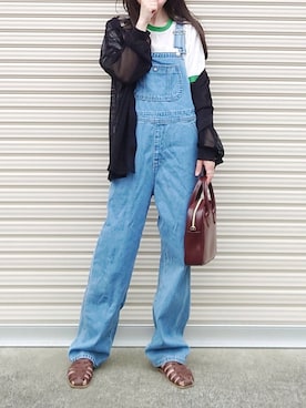 「something_jean」｜「アイテム（オールインワン・サロペット）」を使った、yume さん（レディース・160cm）の春コーディネート