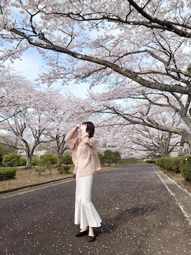 「LAUIR（ラウアー）のアイテム（シャツ/ブラウス）」を使った、yume さん（レディース・160cm）の春コーディネート