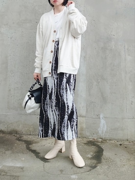 「JUNOAH」｜「アイテム（ブーツ）」を使った、yume さん（レディース・160cm）の春コーディネート