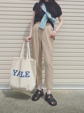 「Ciena」｜「アイテム（スラックス）」を使った、yume さん（レディース・160cm）の春コーディネート
