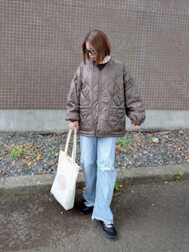 「アイテム（ノーカラーコート）」を使った、yume さん（レディース・160cm）の秋コーディネート