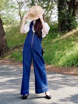 「AmbreNeige」｜「アイテム（サロペット/オーバーオール）」を使った、yume さん（レディース・160cm）の夏コーディネート