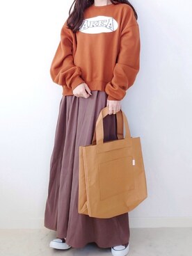 「kutir」｜「アイテム（スウェット）」を使った、yume さん（レディース・160cm）の冬コーディネート