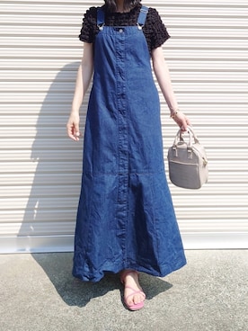 「デニムっていいよね」｜「アイテム（アクセサリー）」を使った、yume さん（レディース・160cm）の夏コーディネート