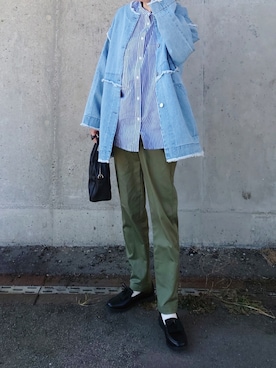 「BONLECILL（ボンルシール）のタッセルチャーム付きローファー（ローファー）」を使った、yume さん（レディース・160cm）の春コーディネート