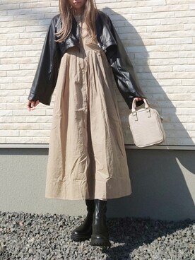 「秋トレンド2021」｜「アイテム（ステンカラーコート）」を使った、yume さん（レディース・160cm）の秋コーディネート