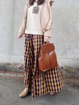 「florist」｜「アイテム（ダウンジャケット/コート）」を使った、yume さん（レディース・160cm）の秋コーディネート