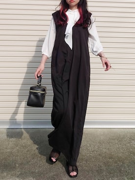 「deux amour（ドゥーザムール）のアイテム（オールインワン・サロペット）」を使った、yume さん（レディース・160cm）の春コーディネート